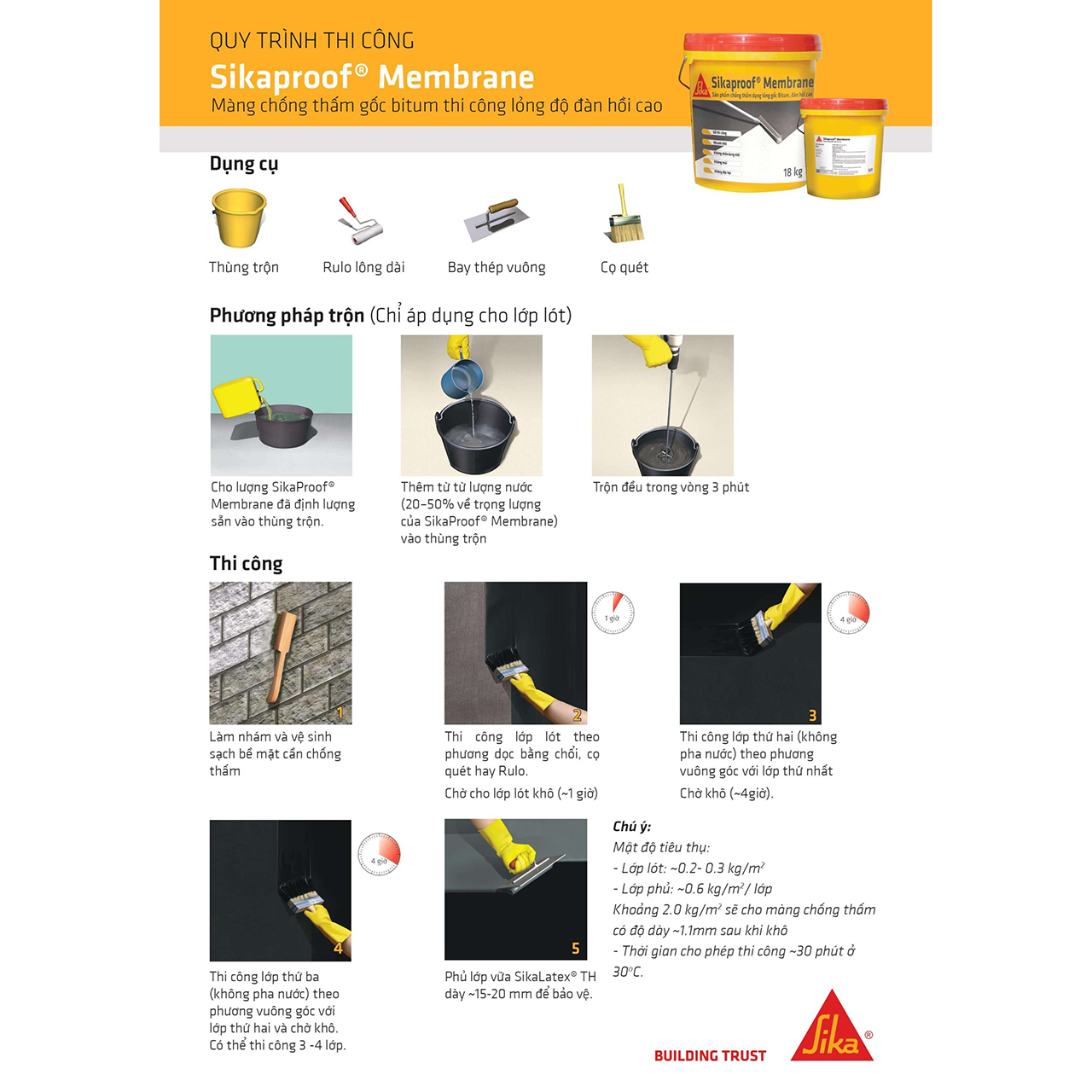 sikaproof membrane quy trinh thi cong