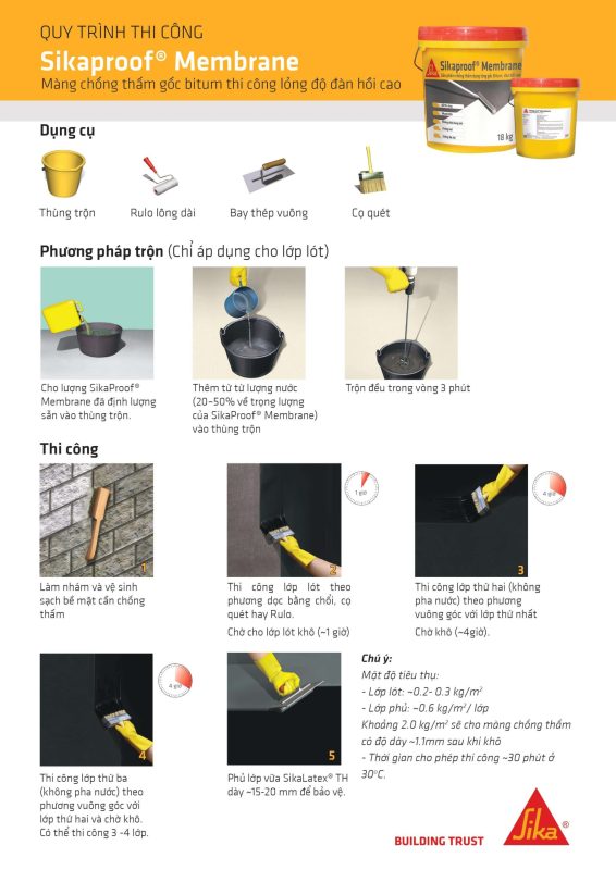 sikaproof membrane quy trinh thi cong
